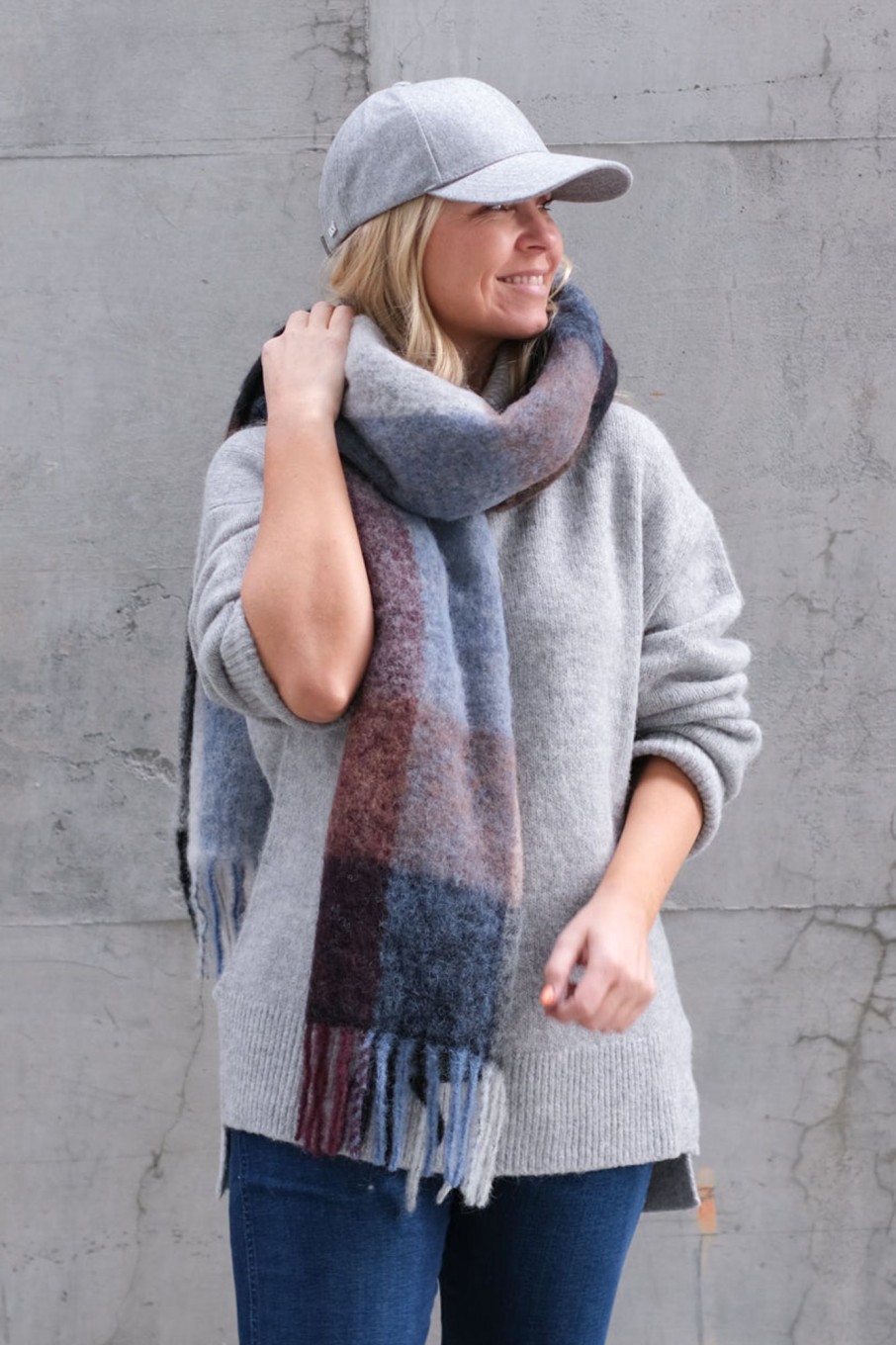 Tilbehor Holzweiler | Fresia Check Scarf Plutonia