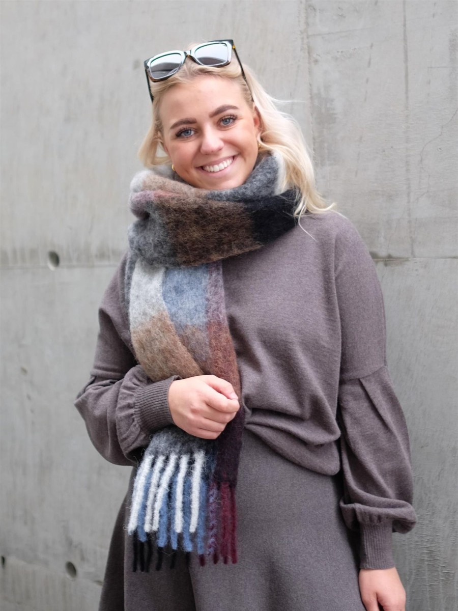 Tilbehor Holzweiler | Fresia Check Scarf Plutonia