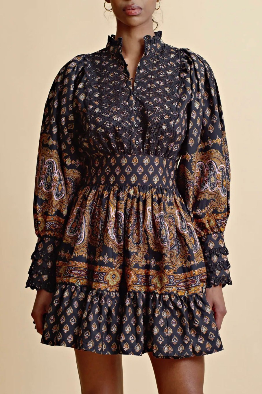 Klaer By Timo Korte Kjoler | Decorated Poplin Mini Dress Paisley