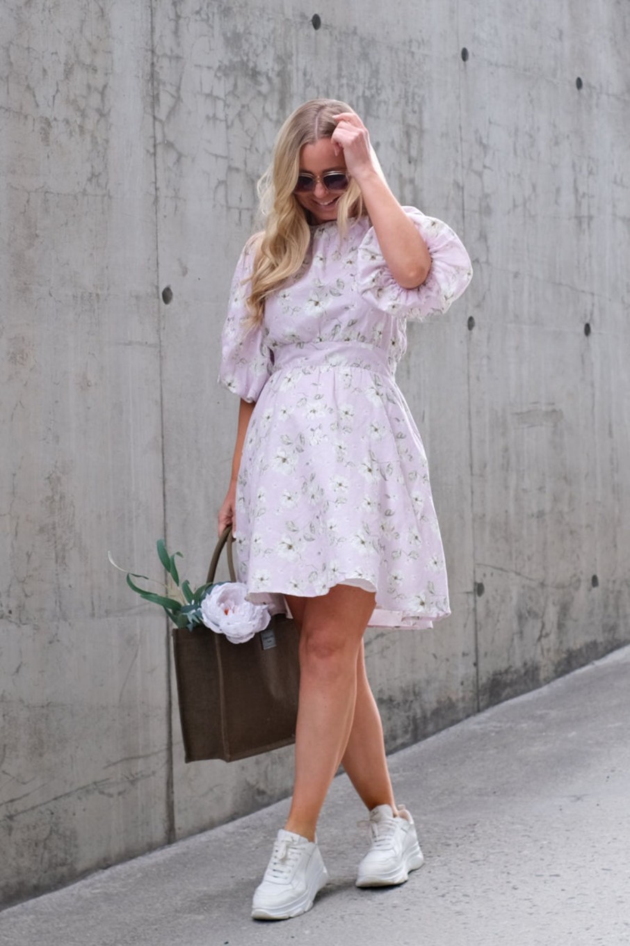 Klaer Camilla Pihl Festkjoler | Clara Dress Lavender Peony Print