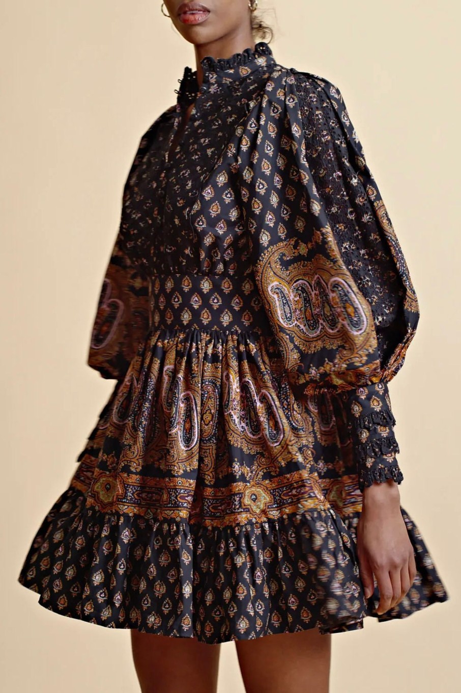 Klaer By Timo Festkjoler | Decorated Poplin Mini Dress Paisley