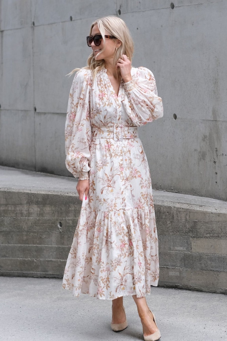 Klaer By Timo Maxikjoler | Bohemian Midi Dress Flower Branches