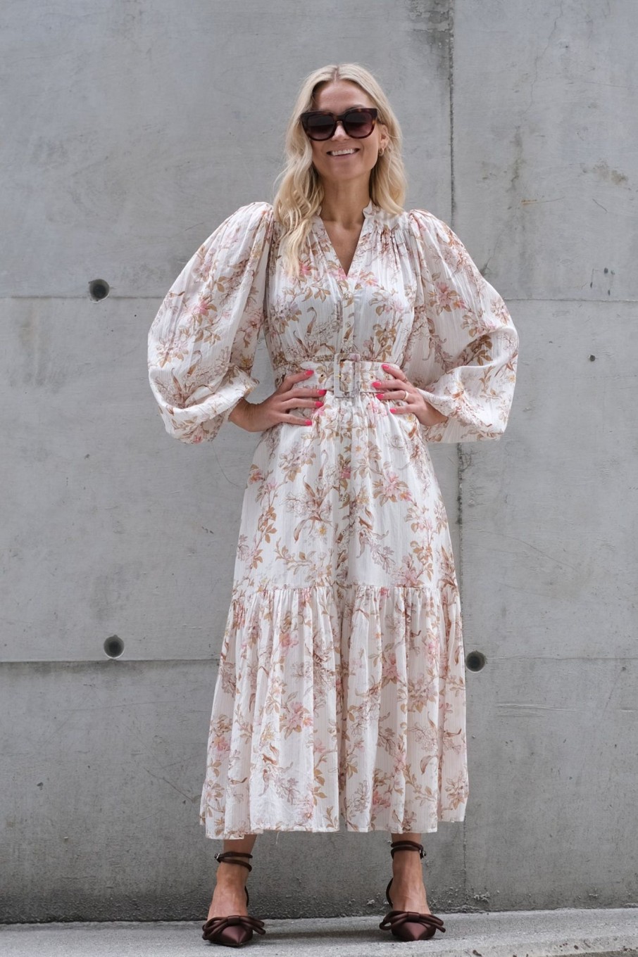 Klaer By Timo Maxikjoler | Bohemian Midi Dress Flower Branches