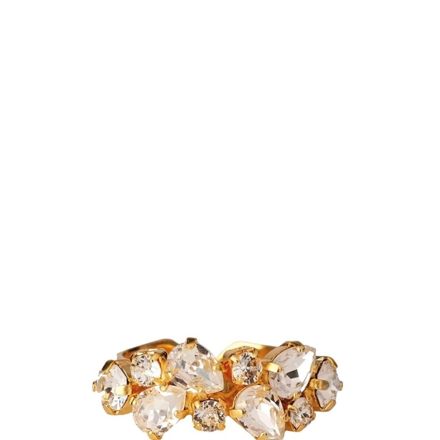 Tilbehor Caroline Svedbom | Gabriella Ring Gold Crystal