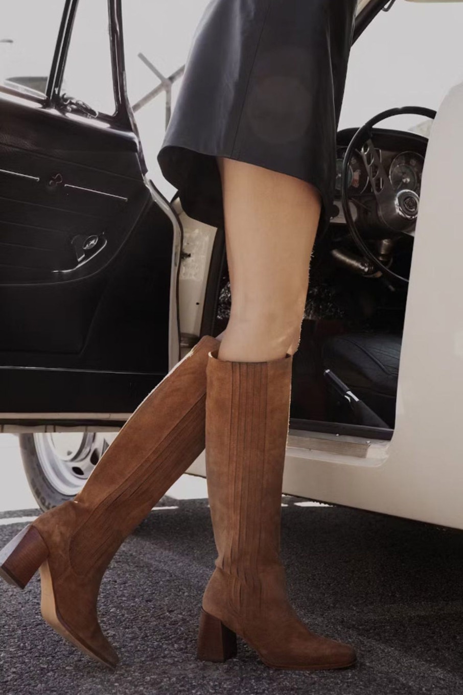 Sko Camilla Pihl | Siwa Suede Knee Boots Dark Camel