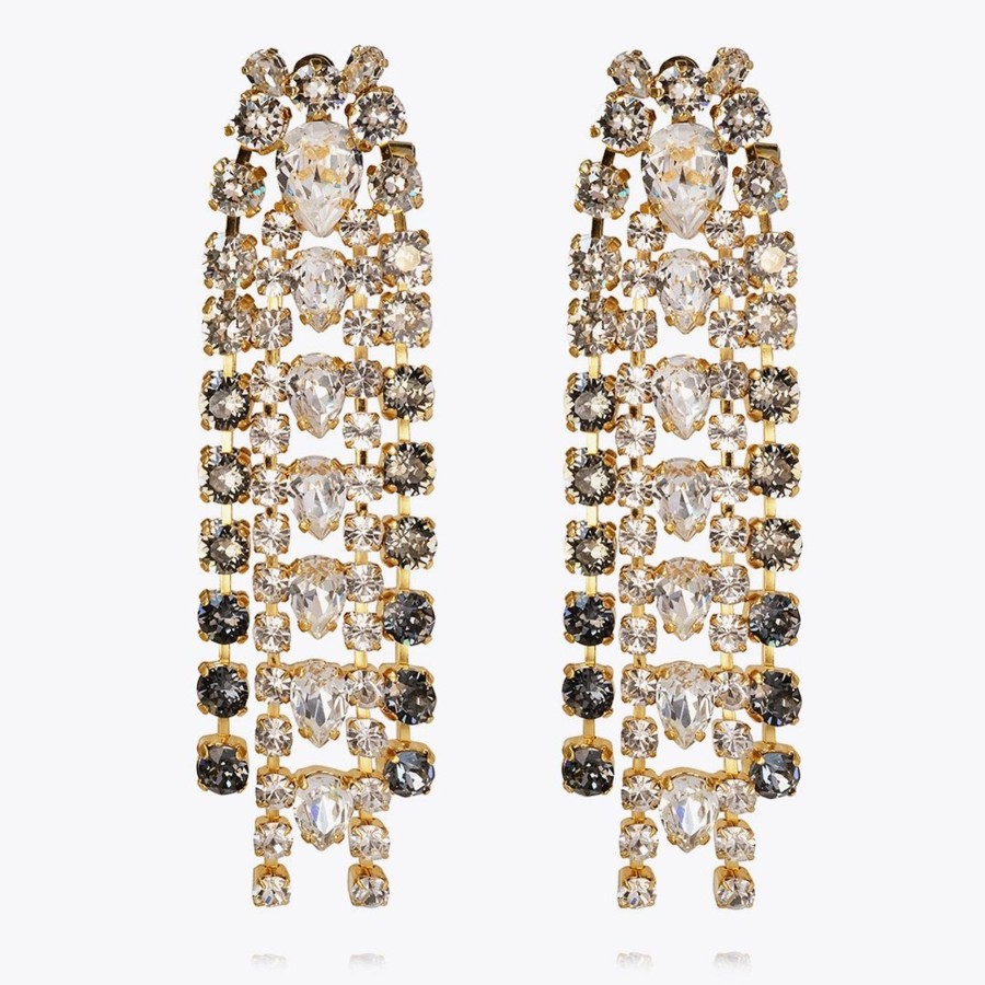 Tilbehor Caroline Svedbom | Penelope Earrings Gold Blackshade Combo