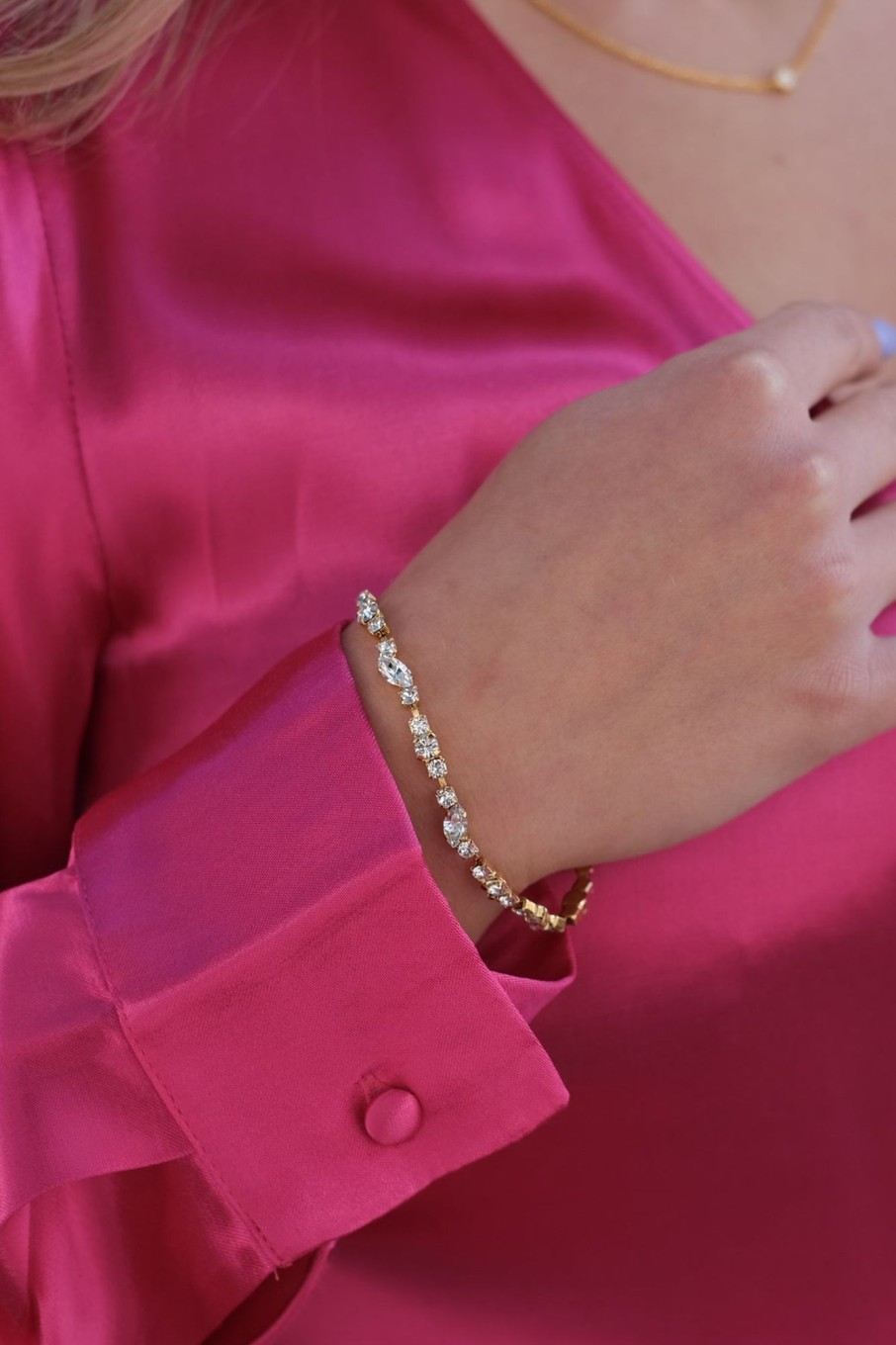 Tilbehor Caroline Svedbom | Antonia Bracelet Gold Crystal