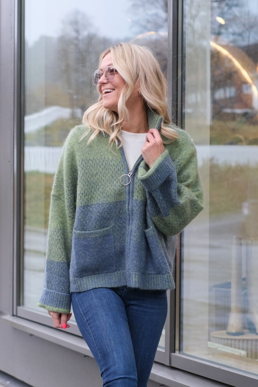 Klaer Holzweiler Cardigans | Tine Knit Cardigan Blue Mix