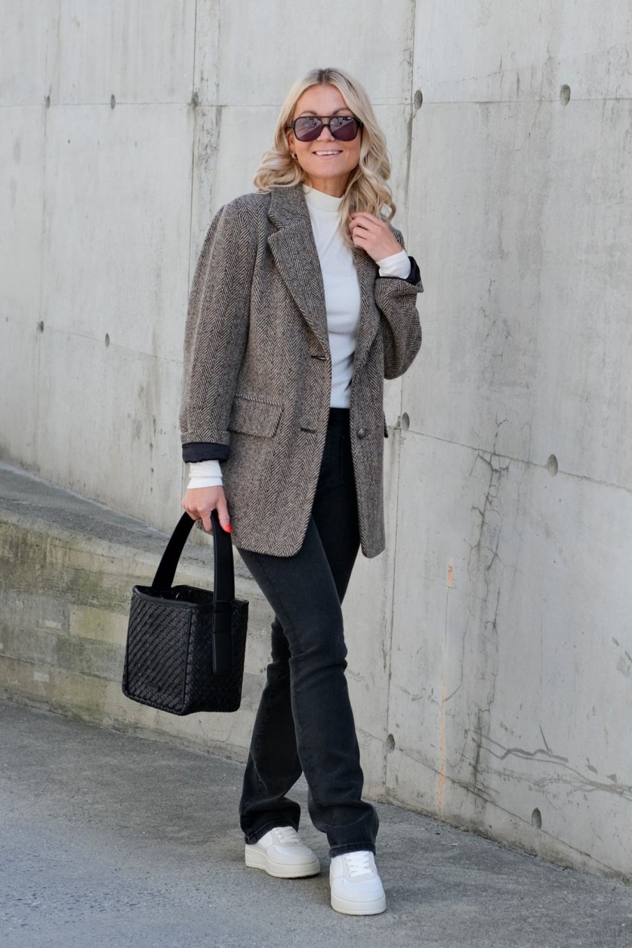 Klaer Arnie Says Blazere | Sawyer Herringbone Blazer Black/Beige Combo