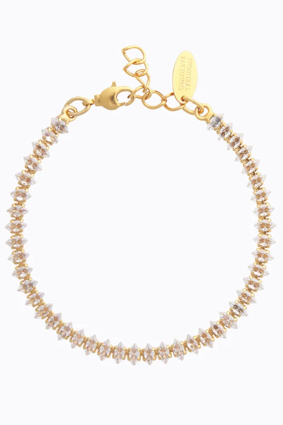 Tilbehor Caroline Svedbom | Crystal Navette Bracelet Gold Crystal