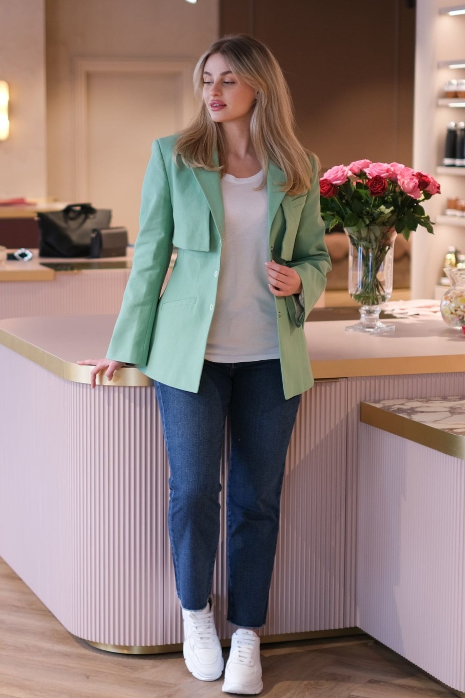 Klaer Ganni Blazere | Cotton Suiting Blazer Peapod