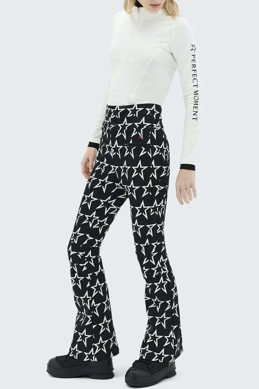 Klaer Perfect Moment Skiklaer | Aurora High Waist Flare Pants Logo Star Print