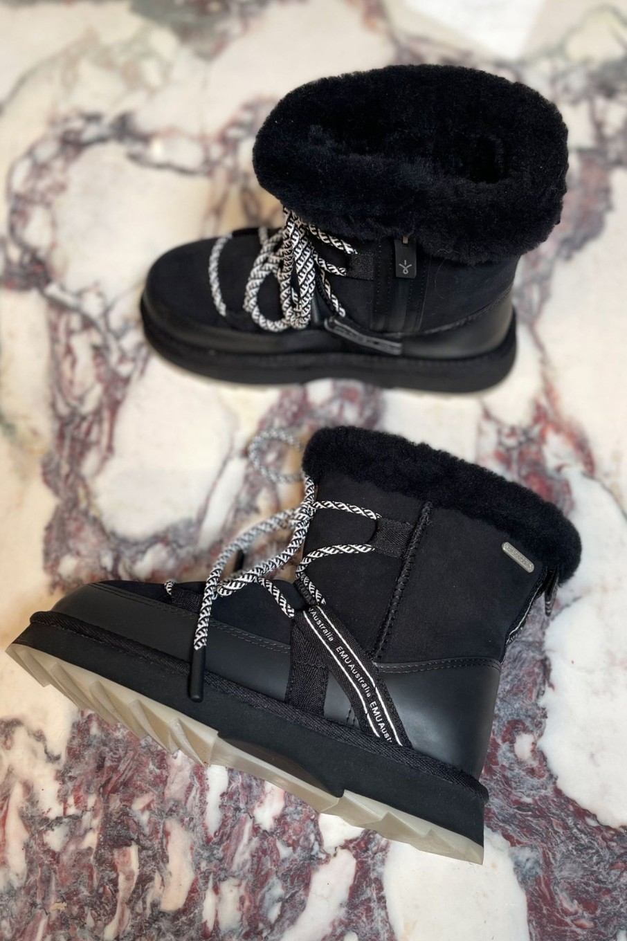 Sko Emu Australia | Blurred Boots Black