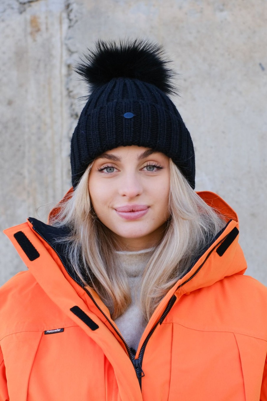 Tilbehor Goldbergh | Una Beanie Raccoon Fur Black