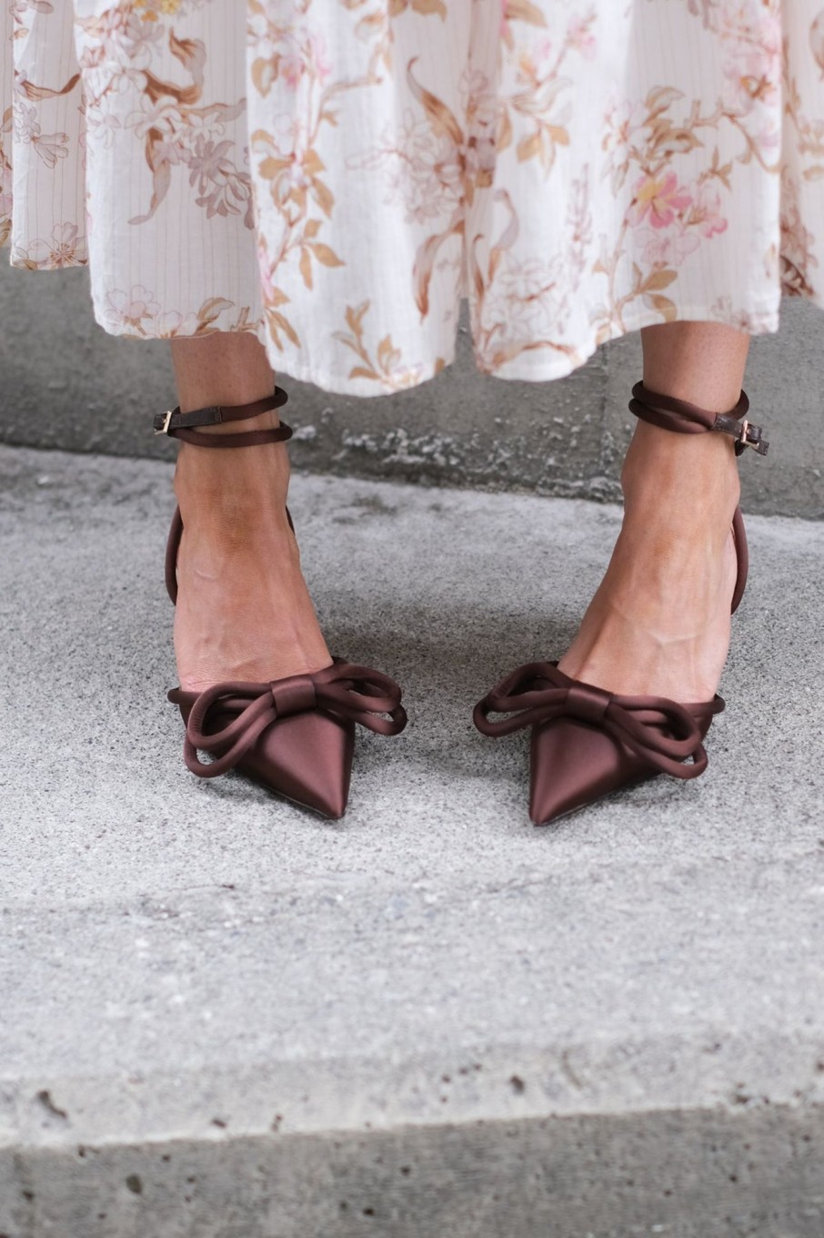 Sko Alias Mae | Zena Heels Choc Satin