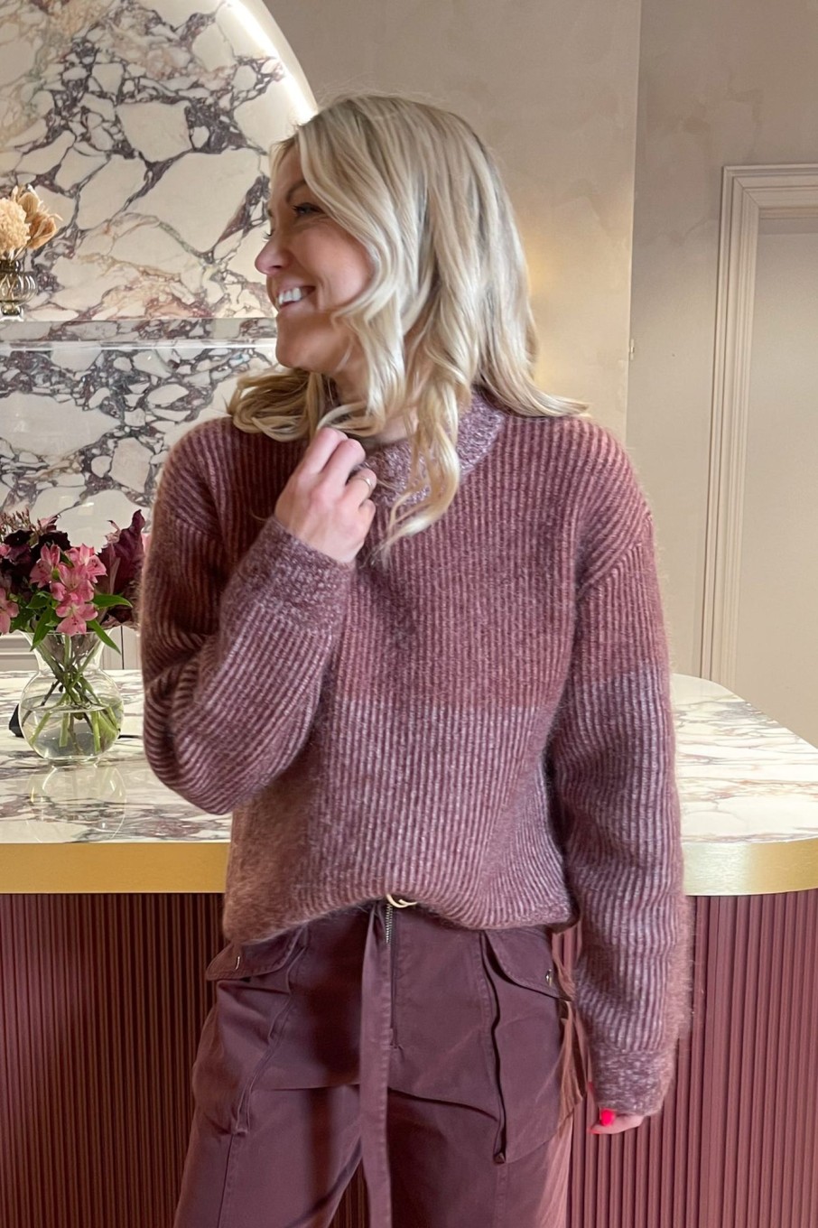 Klaer Holzweiler Gensere | Anja Knit Sweater Pink Mix