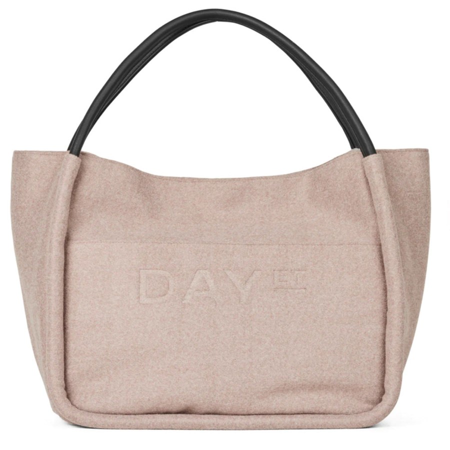 Tilbehor Day ET | Woolen Small Shopper Taupe Melange